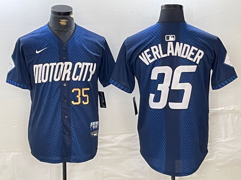 Men Detroit Tigers #35 Verlander Blue City Edition Nike 2024 MLB Jersey style 5->detroit tigers->MLB Jersey